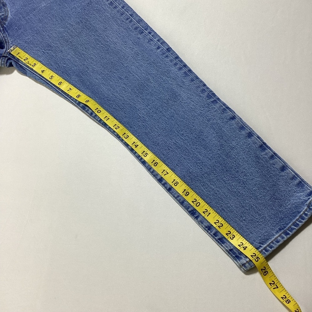 Levi's 501 Button Fly Light Blue Cropped Jeans - Picture 10 of 11